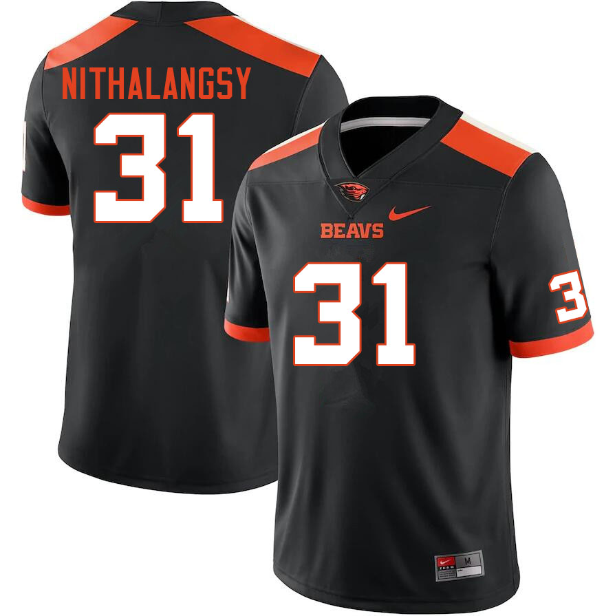 Men #31 Brian Nithalangsy Oregon State Beavers College Football Jerseys Sale-Black - Click Image to Close